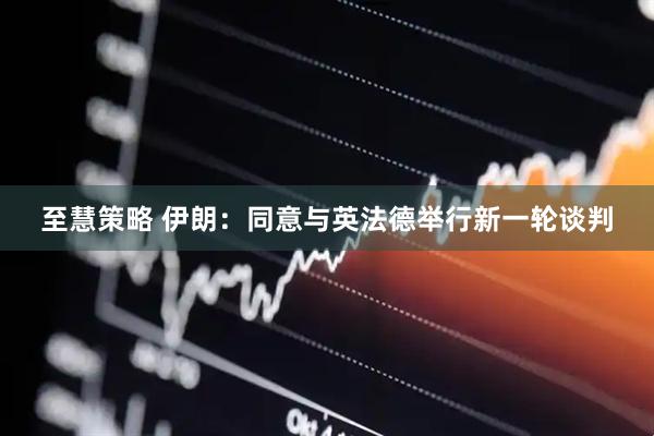 至慧策略 伊朗：同意与英法德举行新一轮谈判